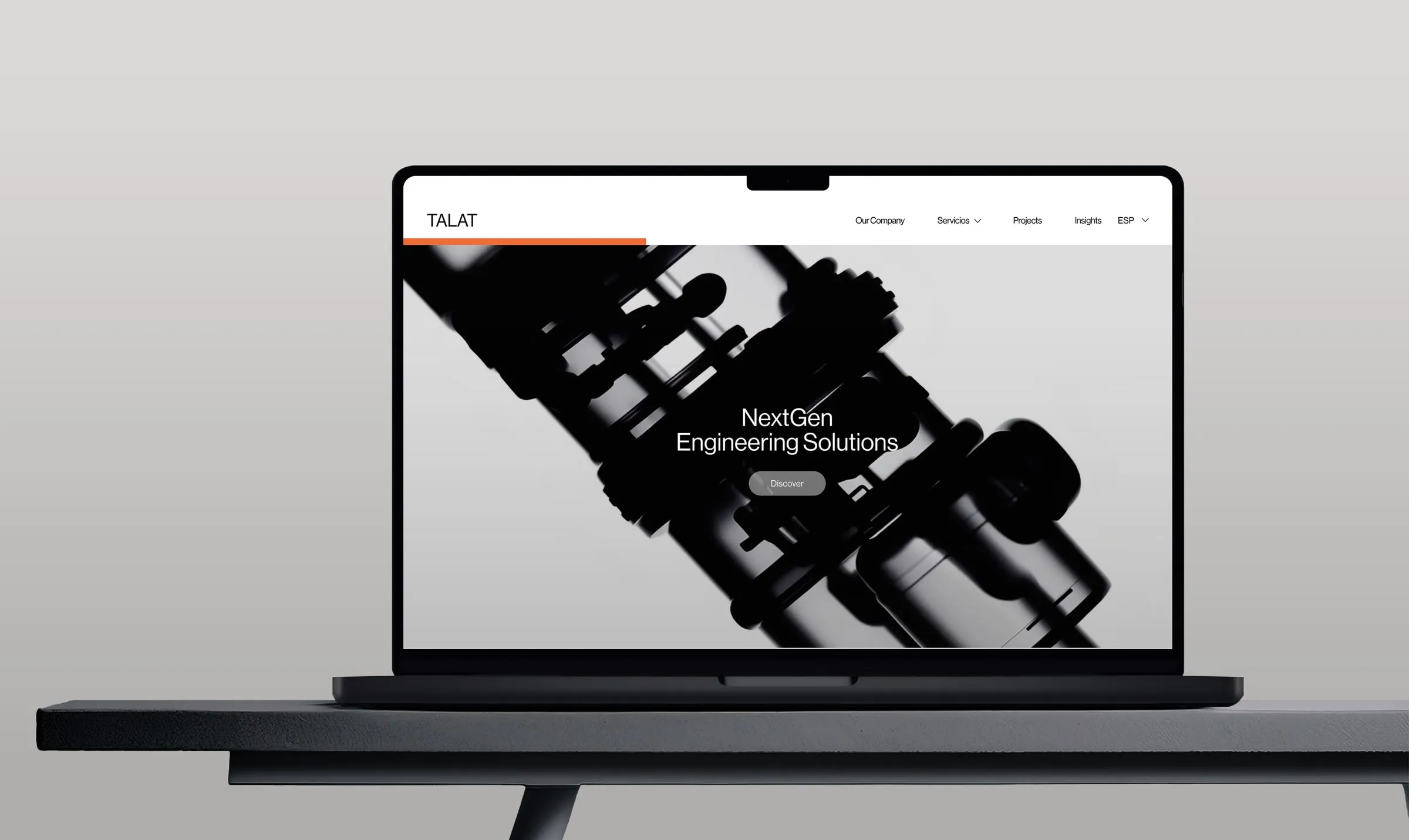 Mockup del lloc web de Talat en un portàtil